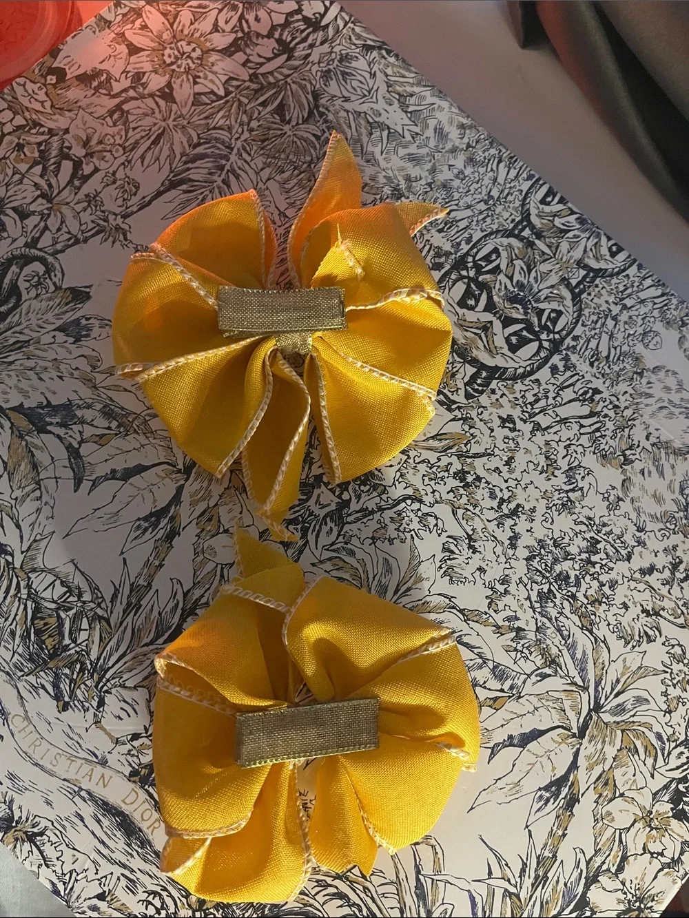 Handmade Yellow Sunflower Kids Hair Bows – Set of 2